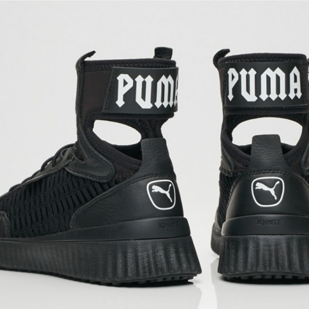 Puma Fenty By Rihanna Trainer Mid X Rihanna Black Sneakers Shoes EUC Siz…